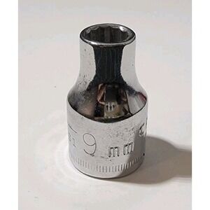 Vintage Craftsman 9mm Socket 1/2" Drive 12 Pt Shallow Socket -G- #44231 USA